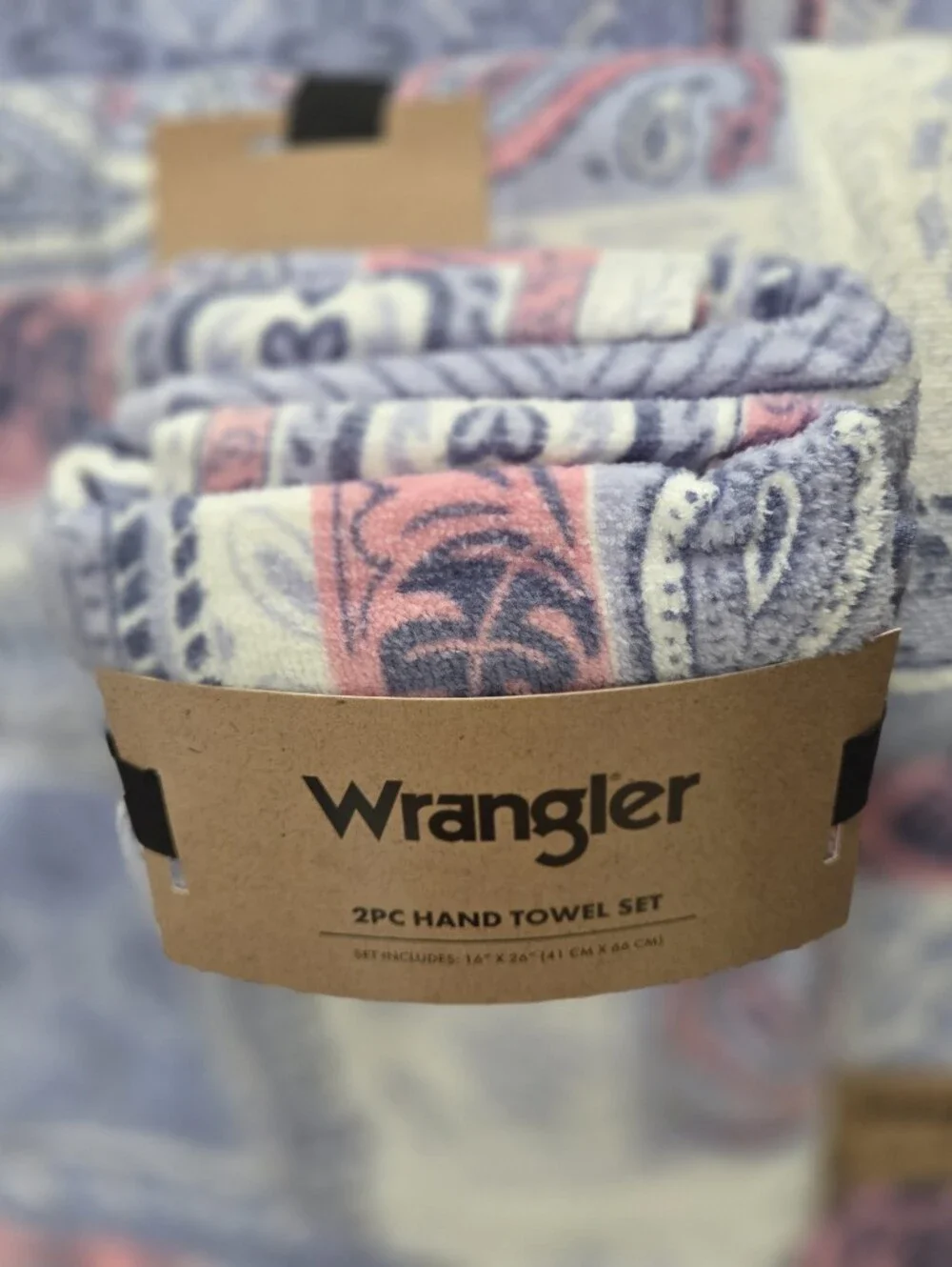 Nwt Wrangler Wild Bandana Blue Bath Towel Set Of 8